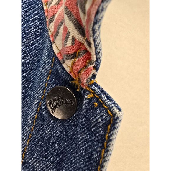 Unisex Vintage 90s Planet Hollywood Blue Jean Denim Jacket SZ MED Washington, DC - Picture 7 of 14